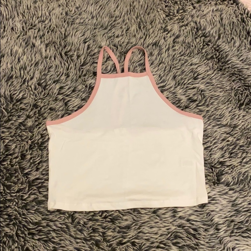 Super cute white/mauve halter top
